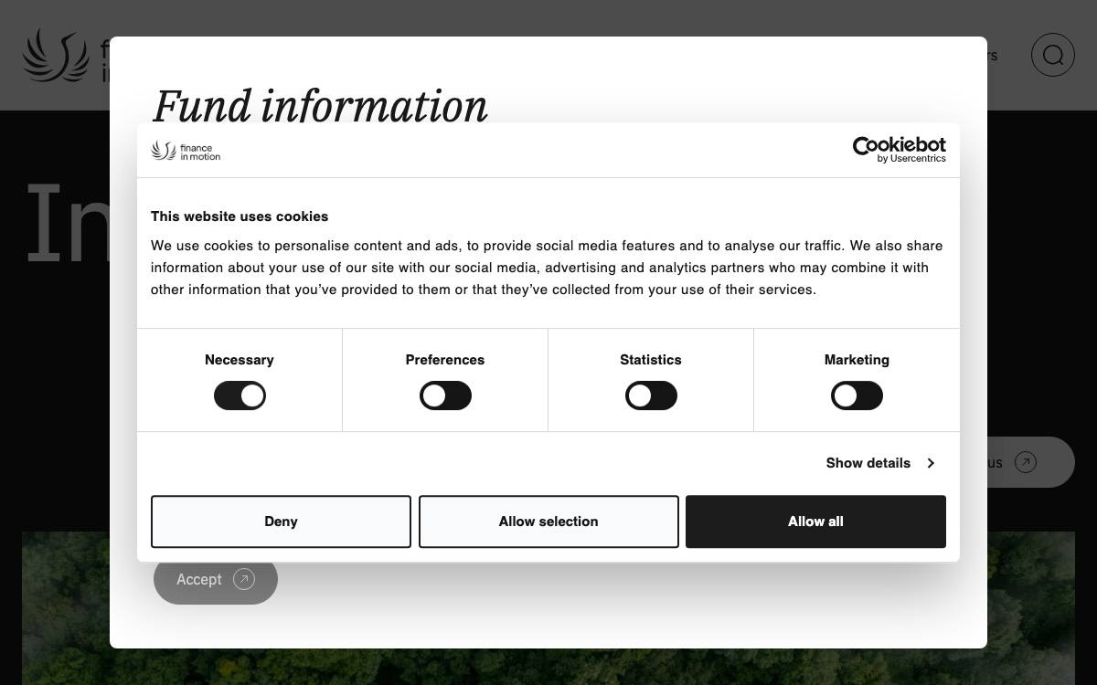 Finance in Motion website preview