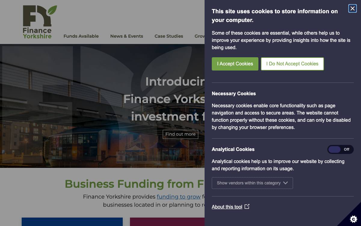 Finance Yorkshire website preview