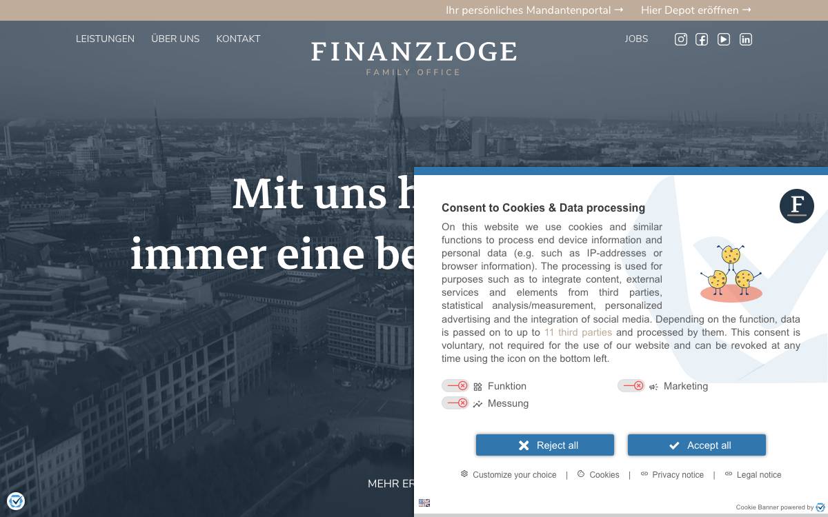 Finanzloge AG website preview