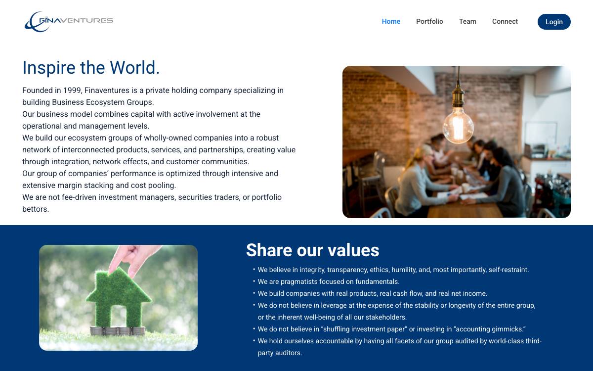 Finaventures website preview