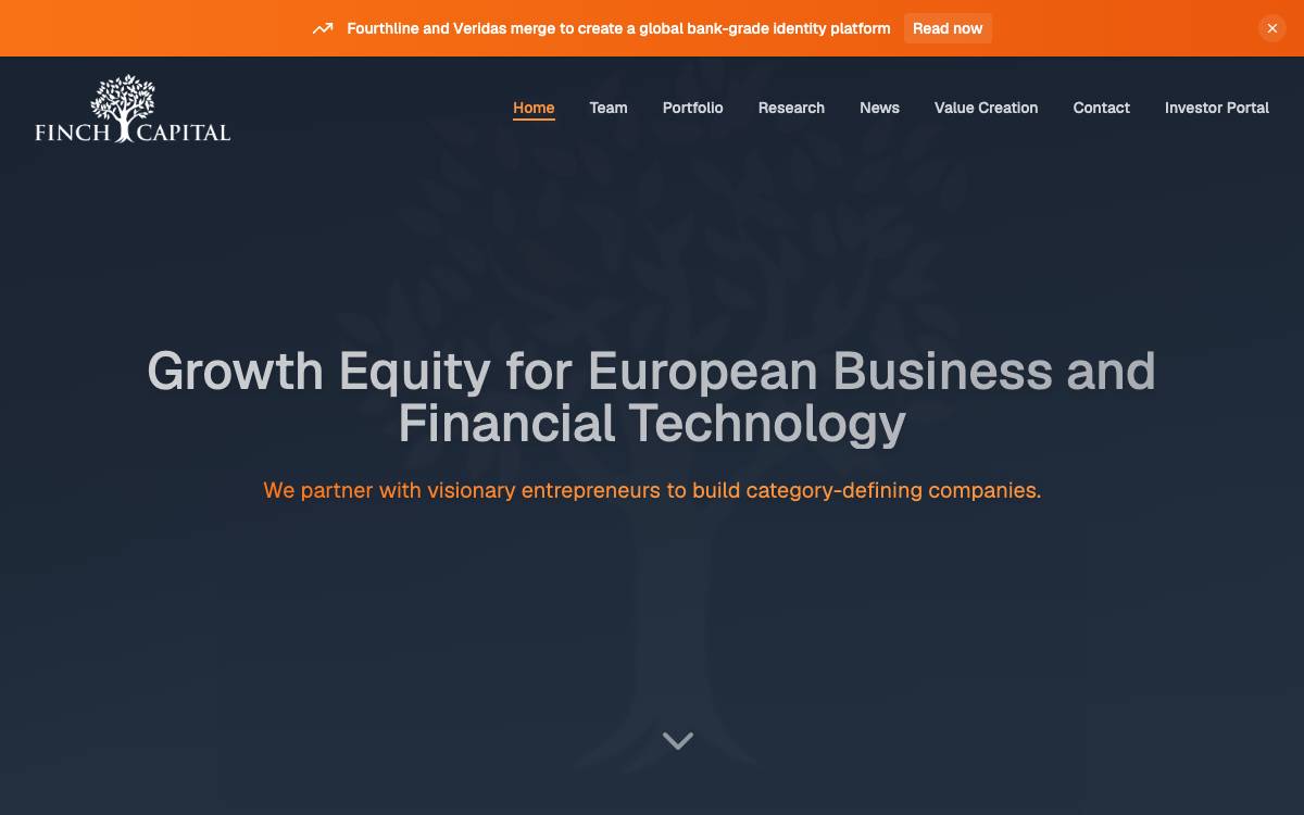 Finch Capital website preview