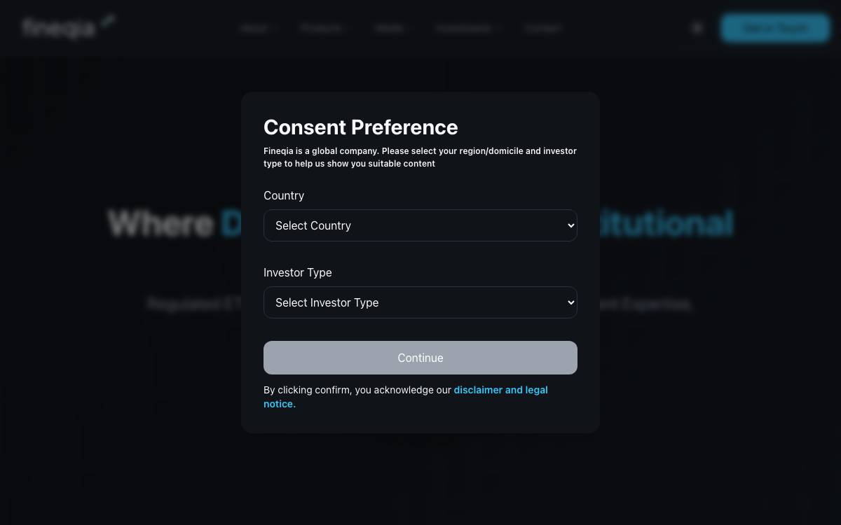 Fineqia website preview