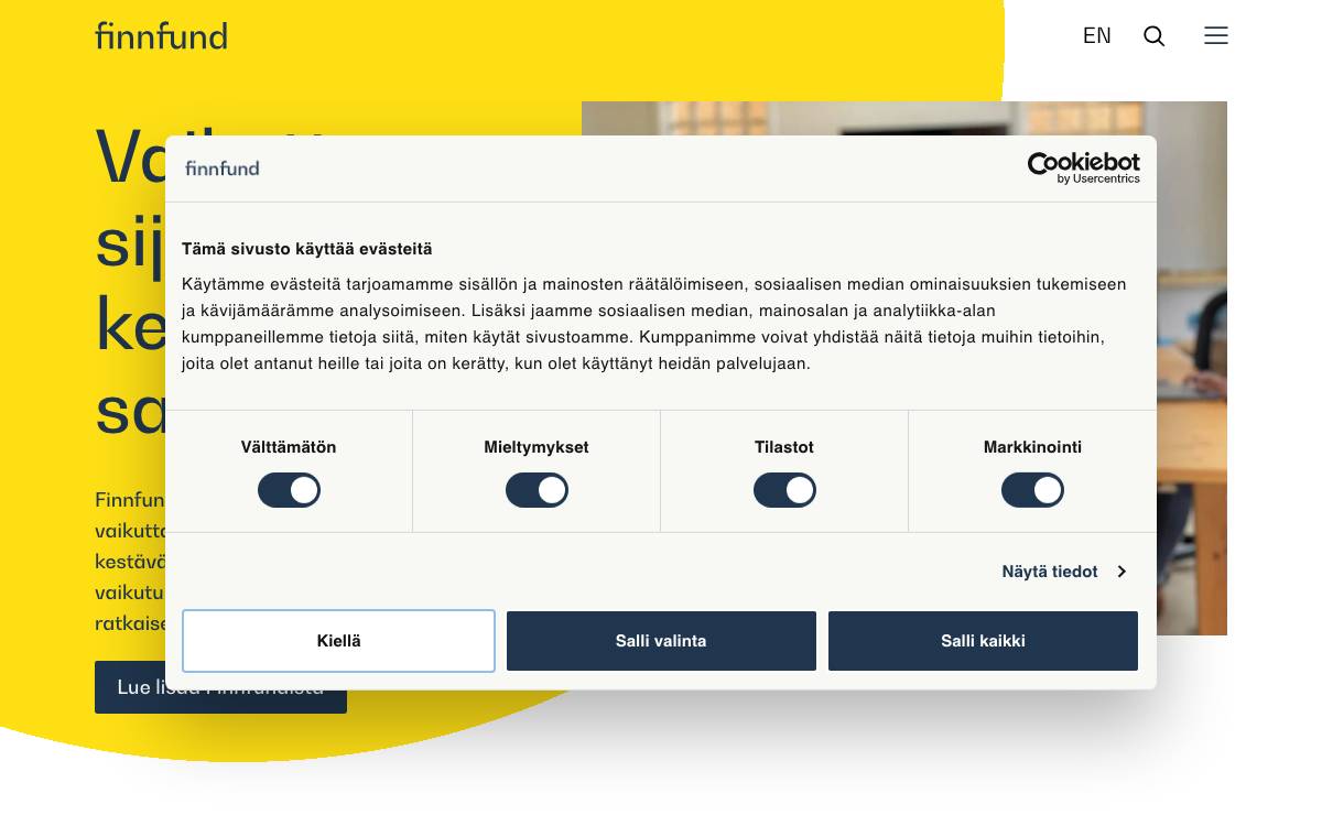 Finnish Fund for Industrial Cooperation Ltd. (FINNFUND) website preview