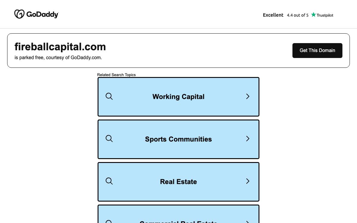 Fireball Capital website preview