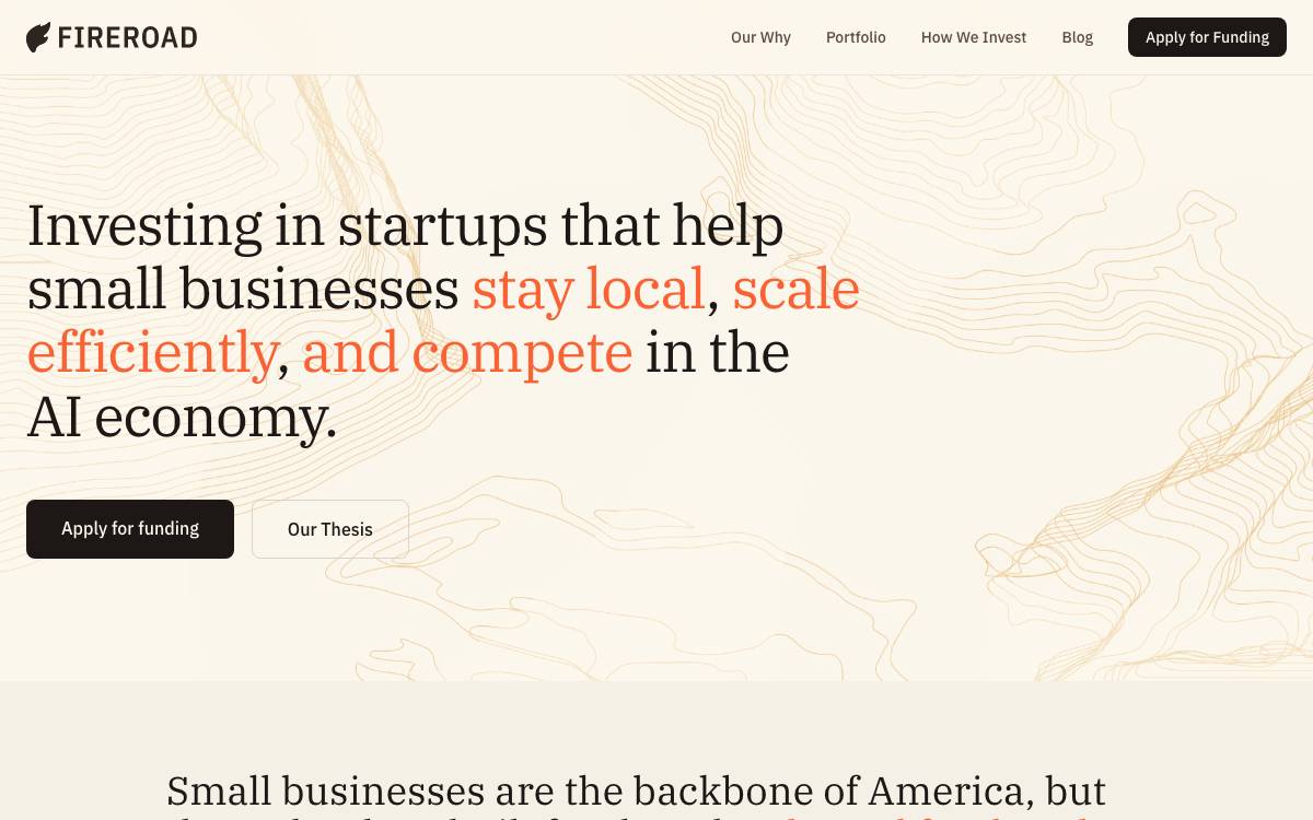 Fireroad Ventures website preview