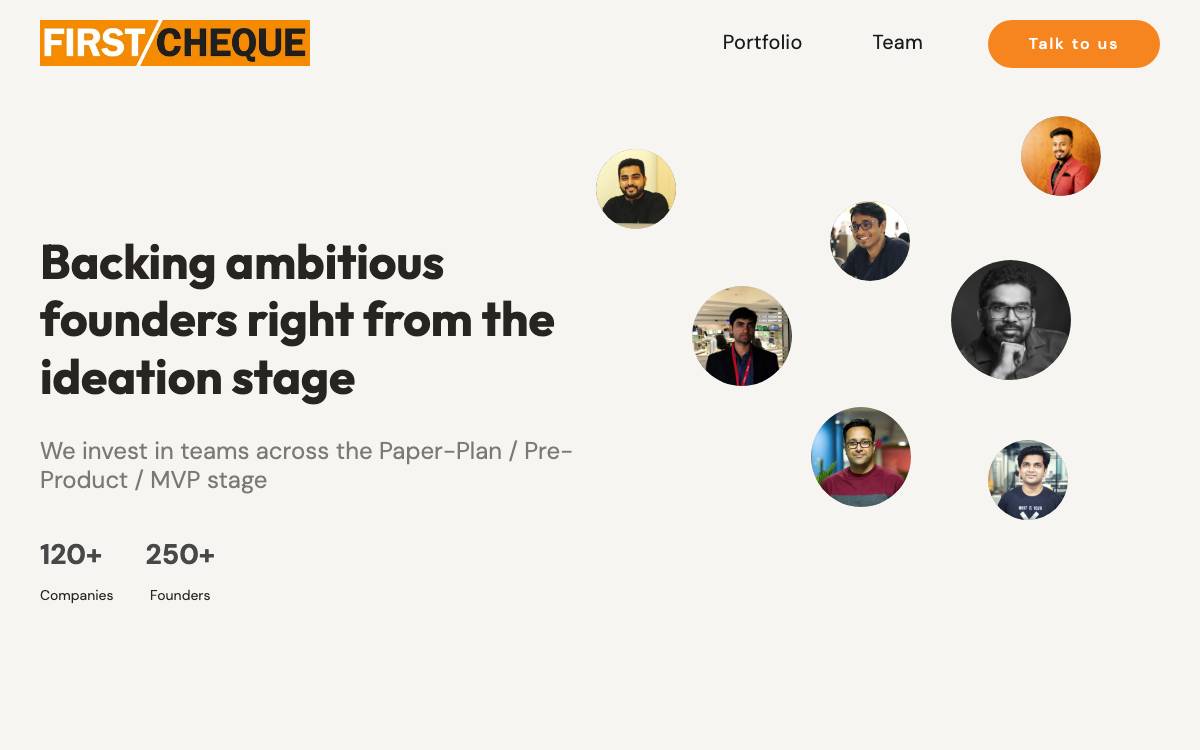 First Cheque website preview