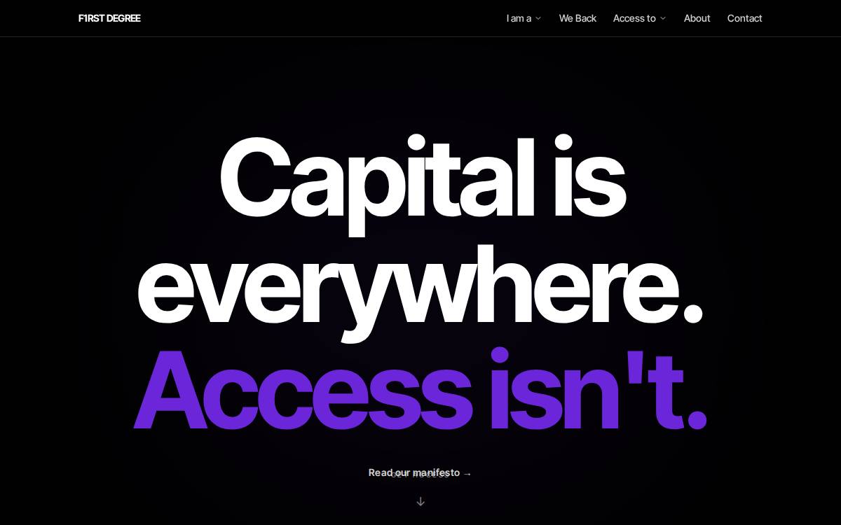 First Degree Capital website preview
