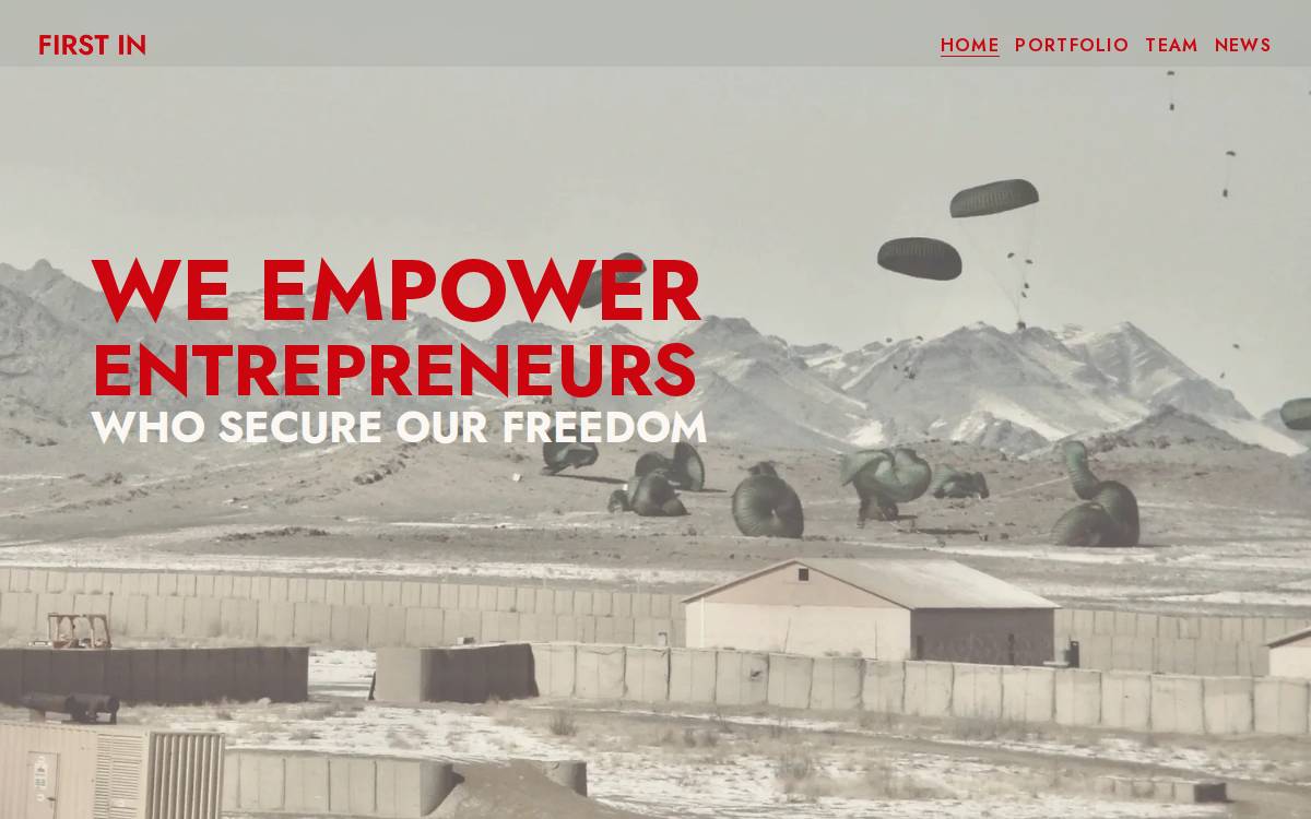 First In website preview