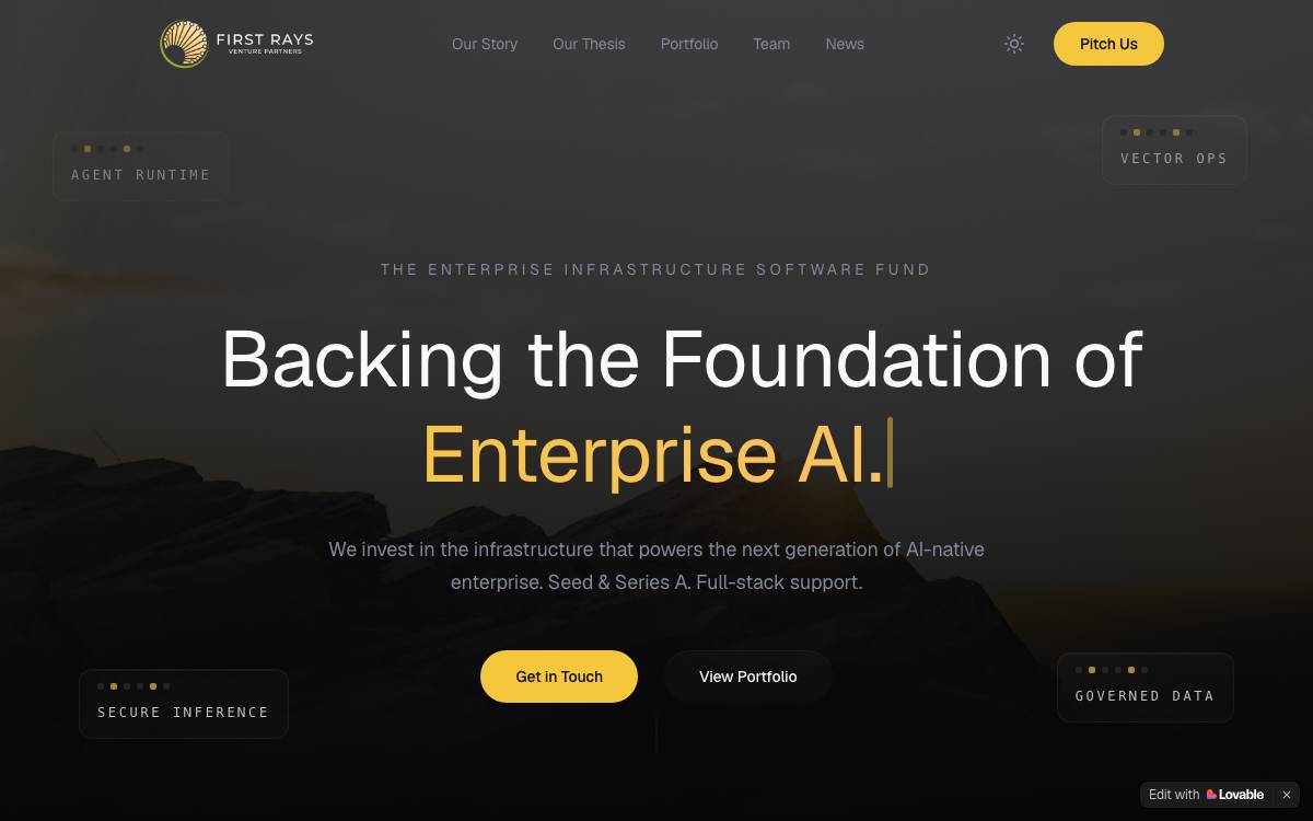 First Rays Venture Partners website preview
