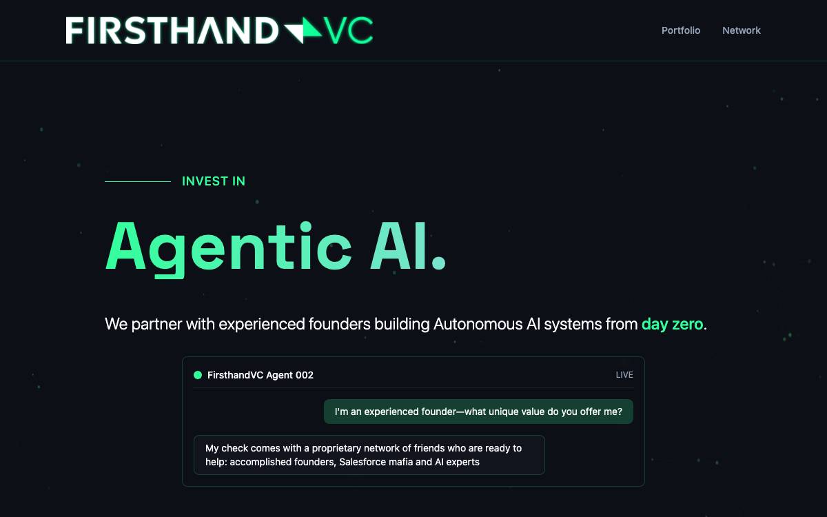 FirsthandVC website preview