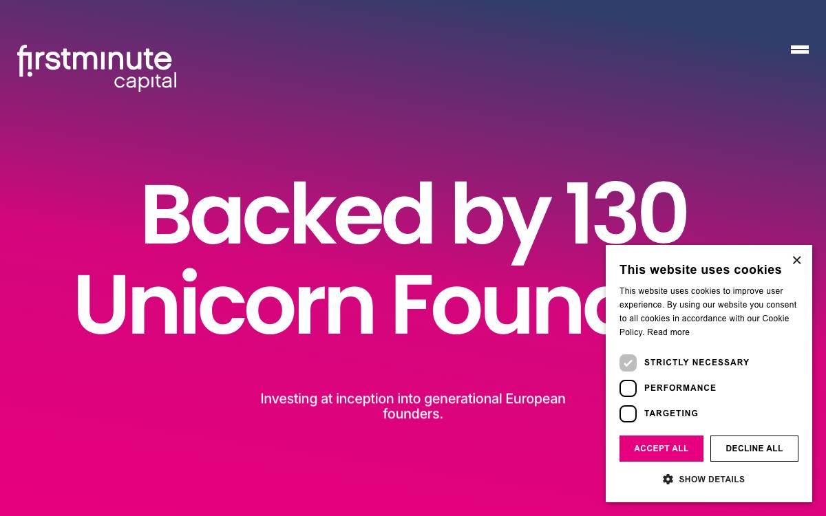 firstminute capital website preview