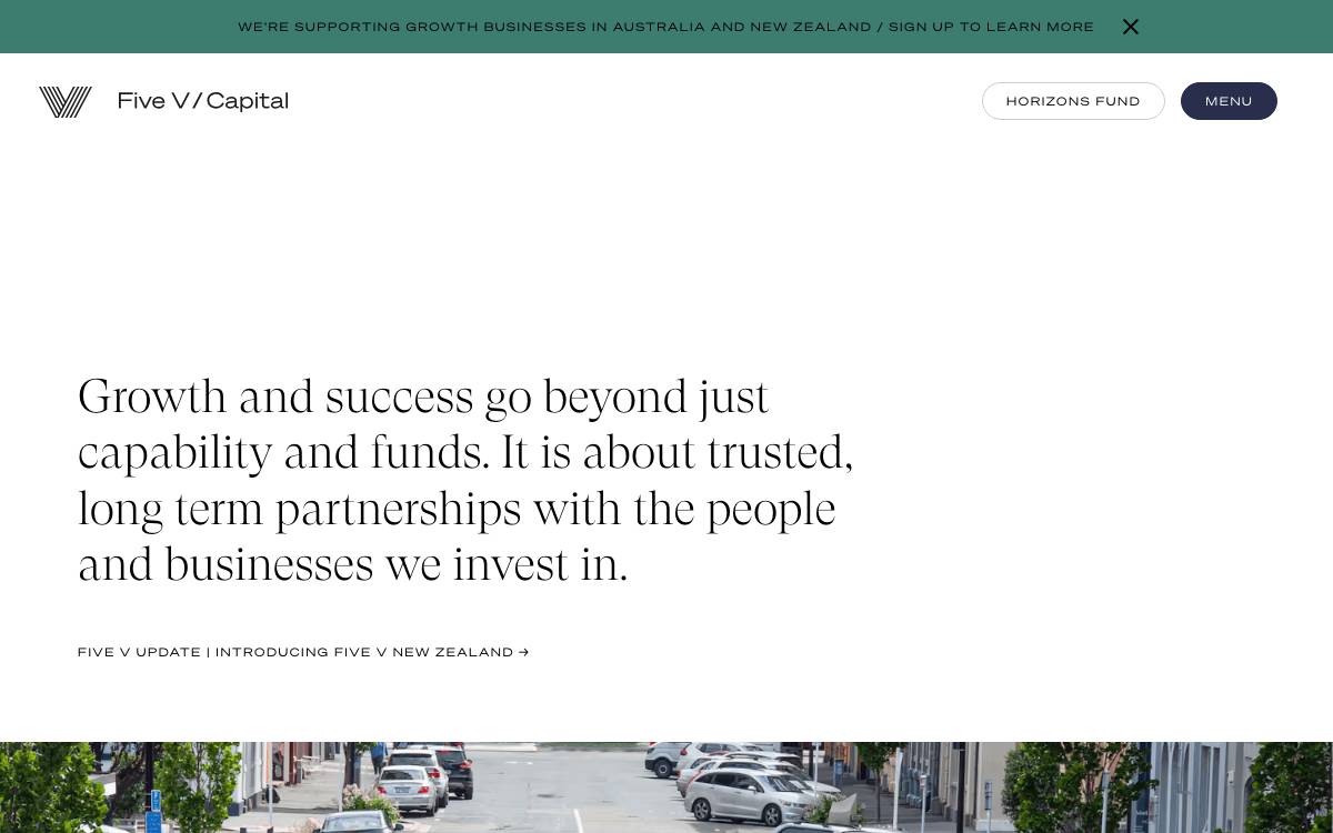 Five V Capital website preview