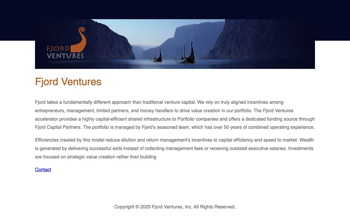 Fjord Ventures website preview