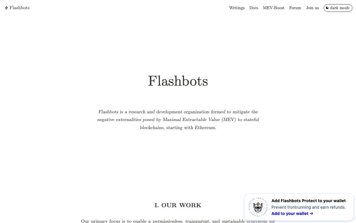Flashbots website preview