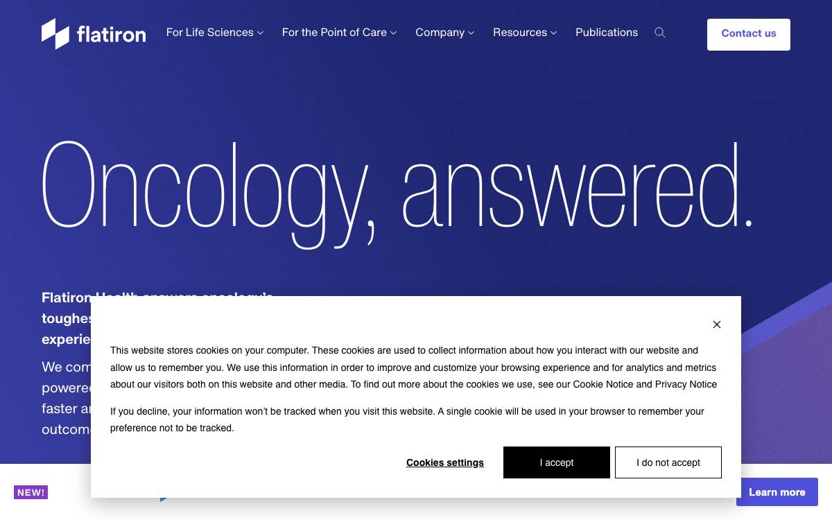 Flatiron Health website preview