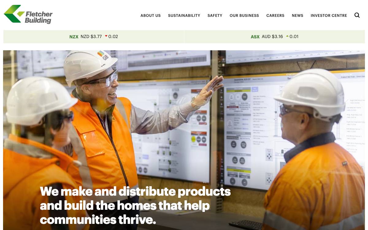 Fletcher Building website preview