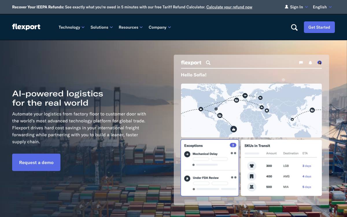 Flexport website preview