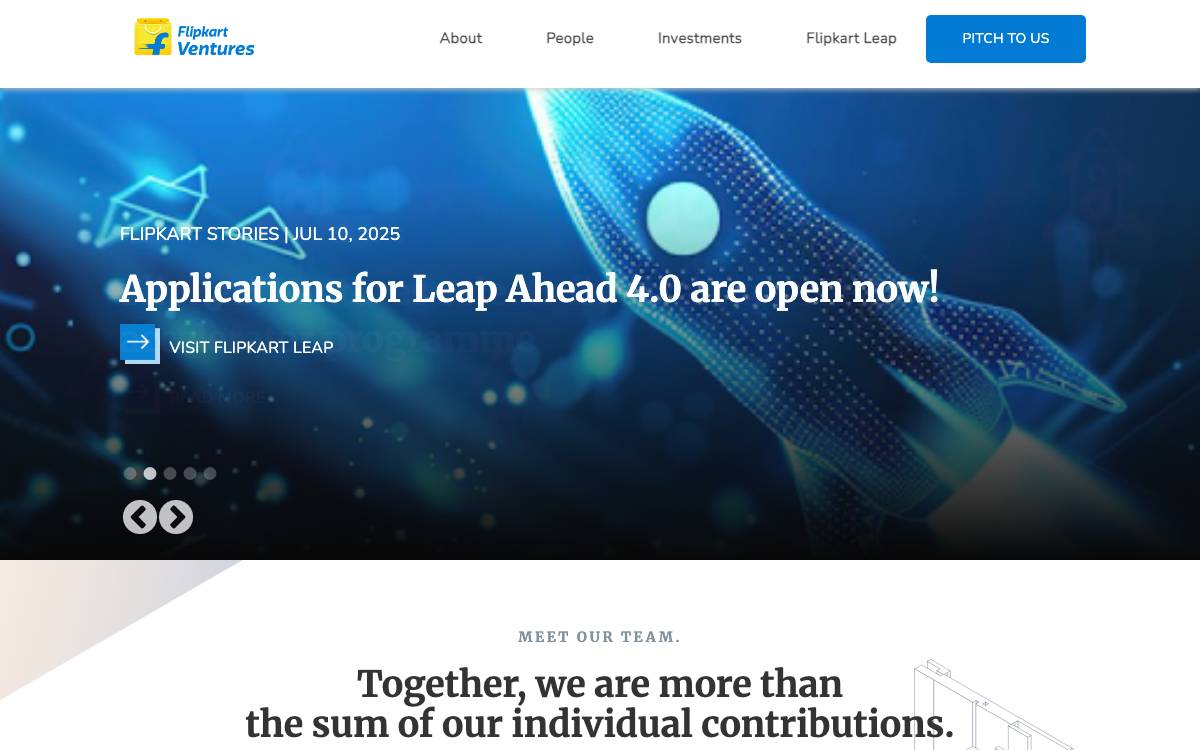 Flipkart Ventures website preview