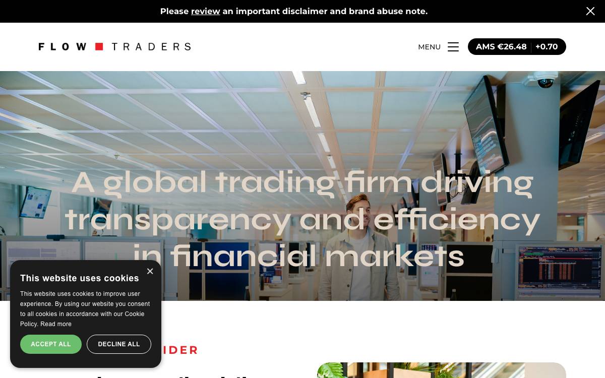 Flow Traders website preview