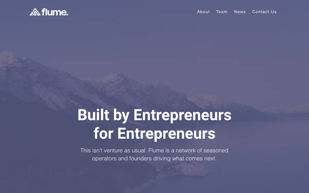 Flume Ventures website preview