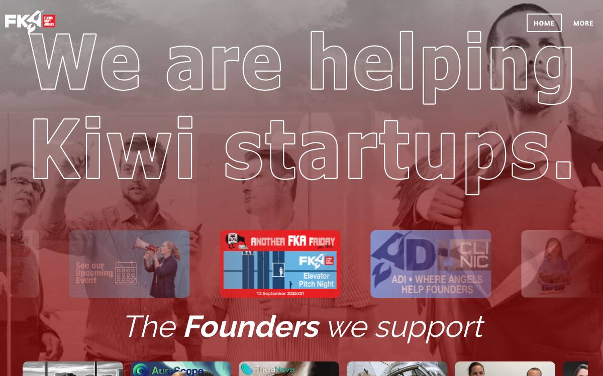 Flying Kiwi Angels website preview