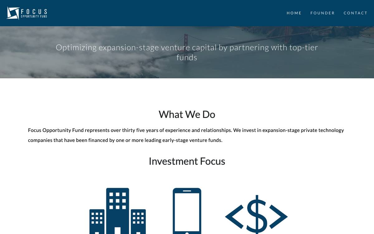Focus Opportunity Fund website preview