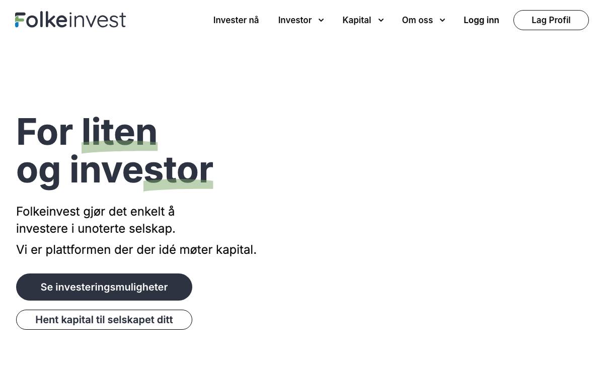 Folkeinvest website preview