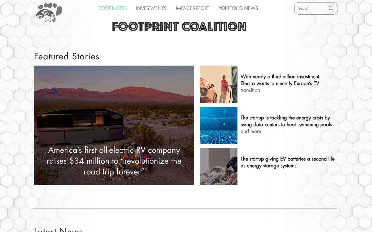 FootPrint Coalition website preview