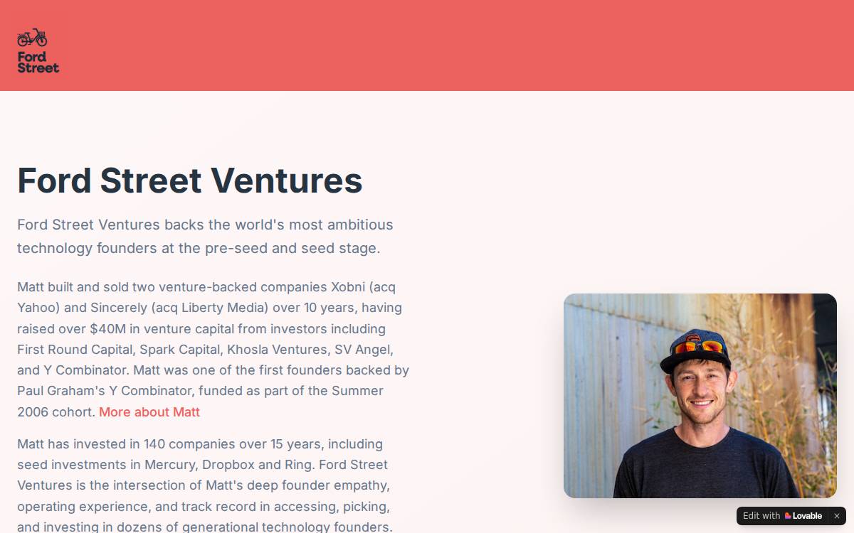 Ford Street Ventures website preview