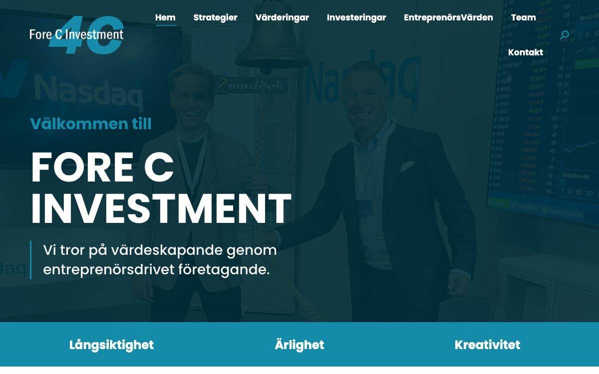 Fore C Investment Holding AB website preview