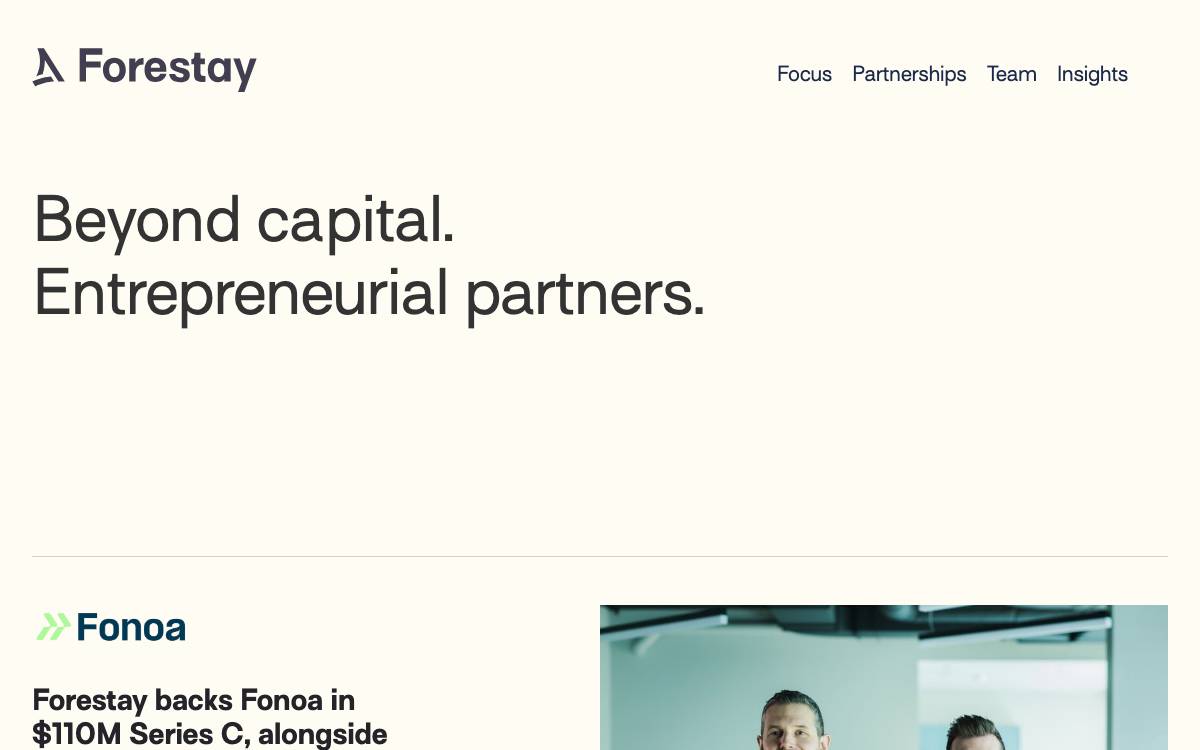 Forestay Capital website preview