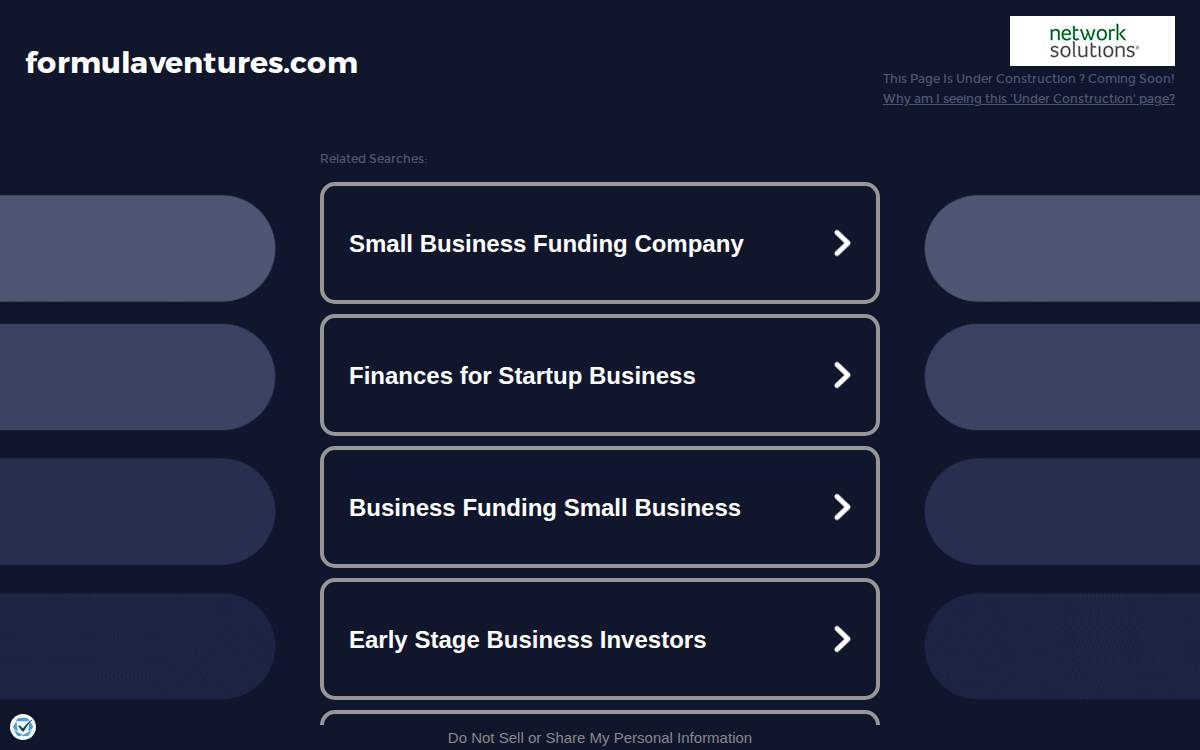 Formula Ventures website preview