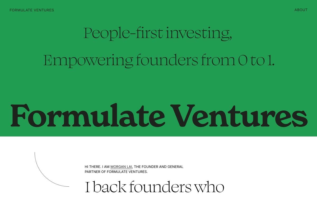 Formulate Ventures website preview