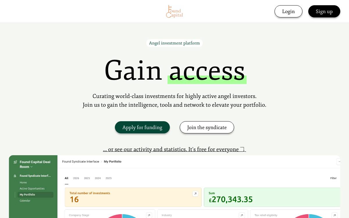 Found Capital website preview