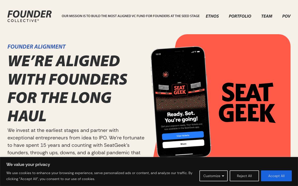 Founder Collective website preview