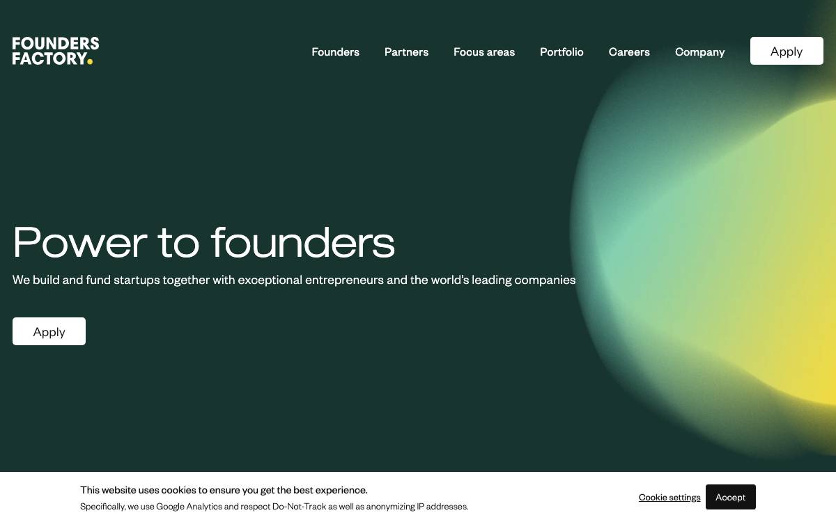 Founders Factory website preview