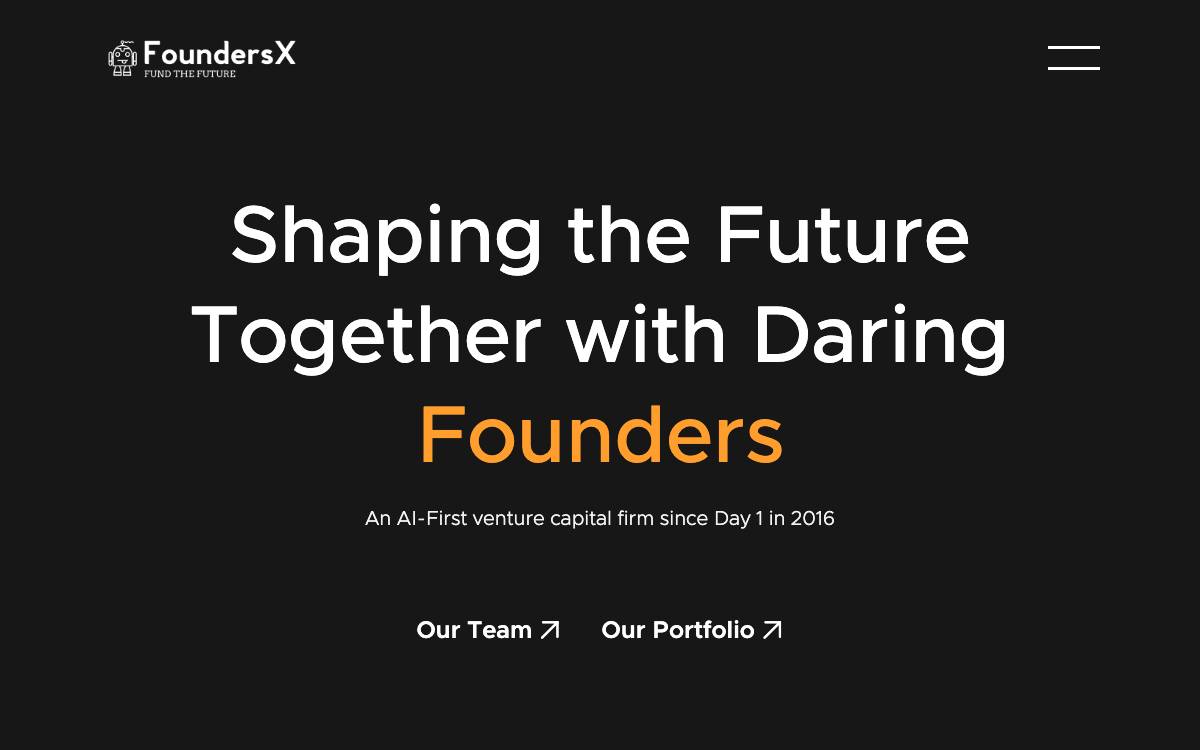 FoundersX Ventures website preview