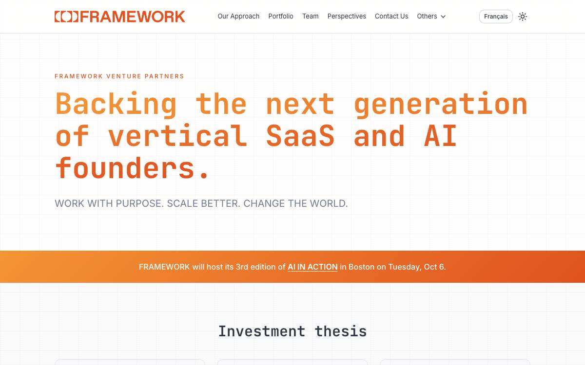 Framework Venture Partners website preview