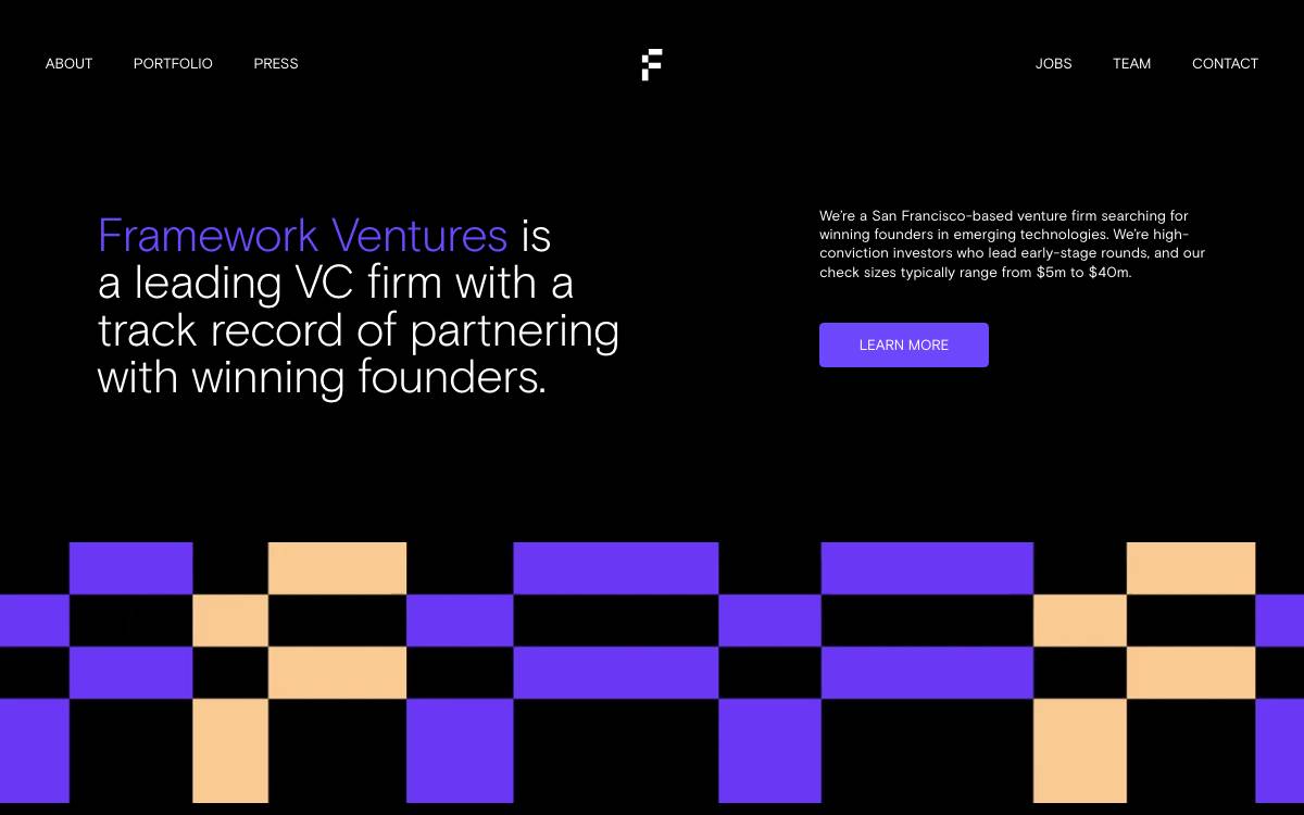 Framework Ventures website preview