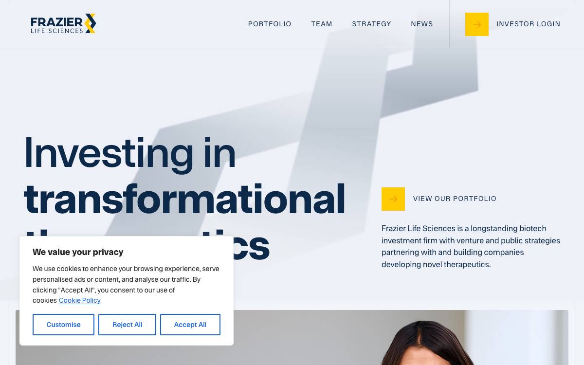 Frazier Life Sciences website preview