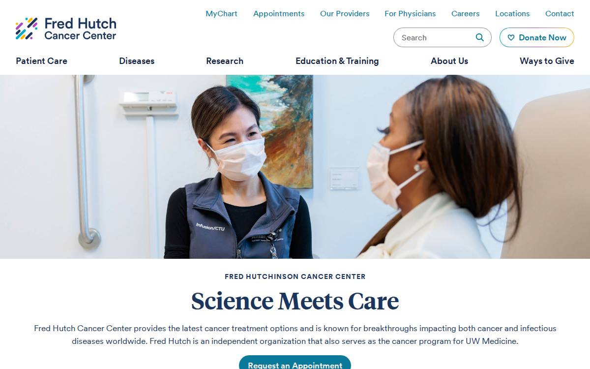Fred Hutchinson Cancer Research Center website preview