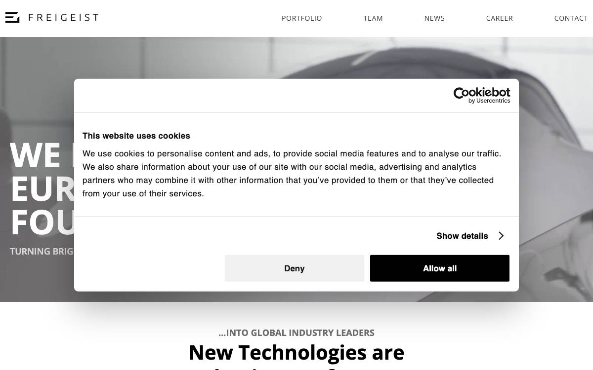 Freigeist Capital website preview