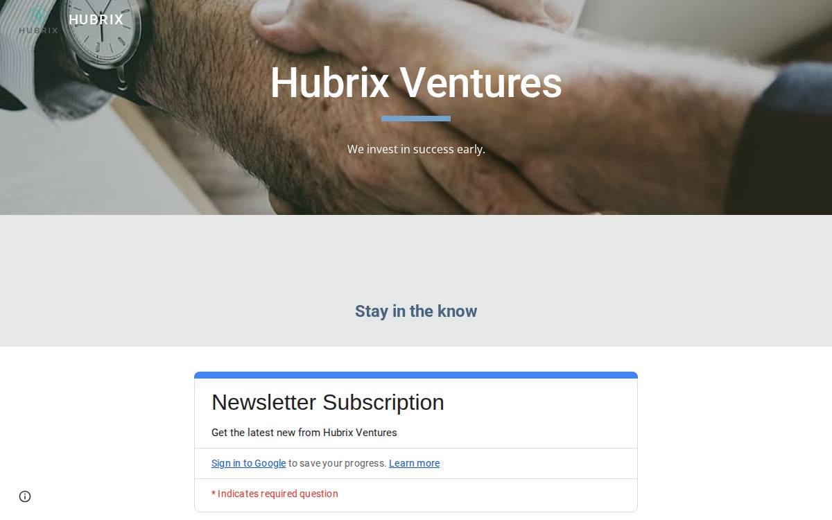 Friedgan, Mark | Hubrix Ventures website preview