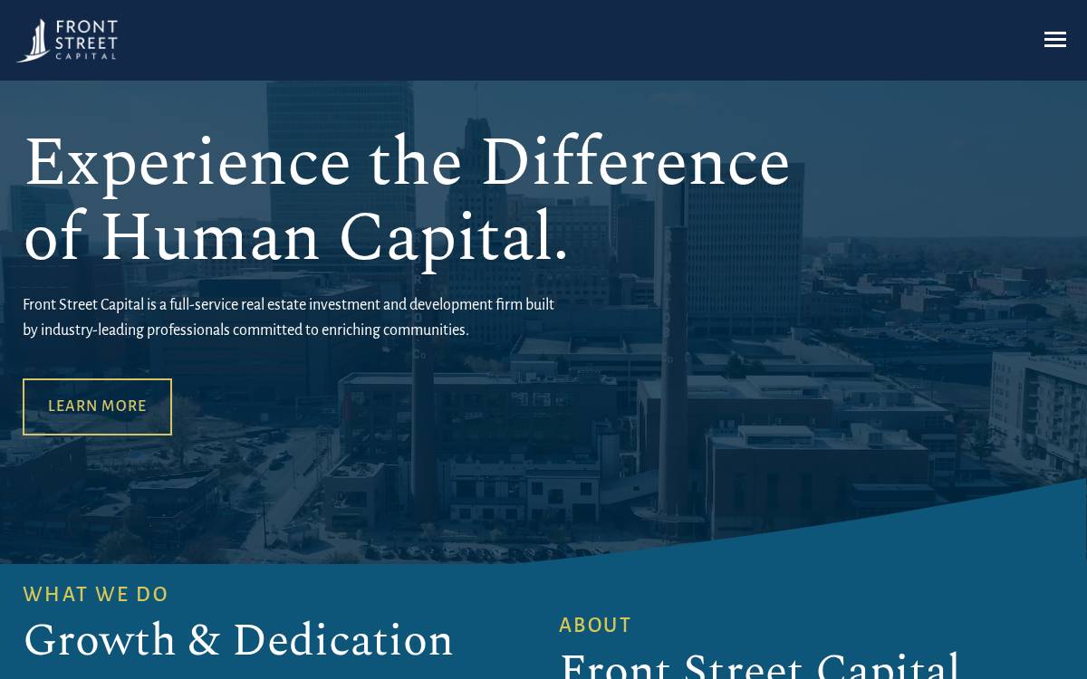 Front Street Capital website preview
