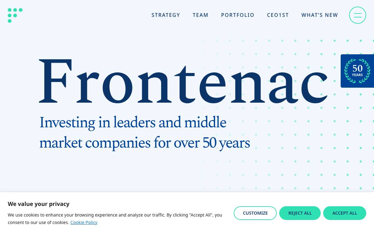 Frontenac website preview
