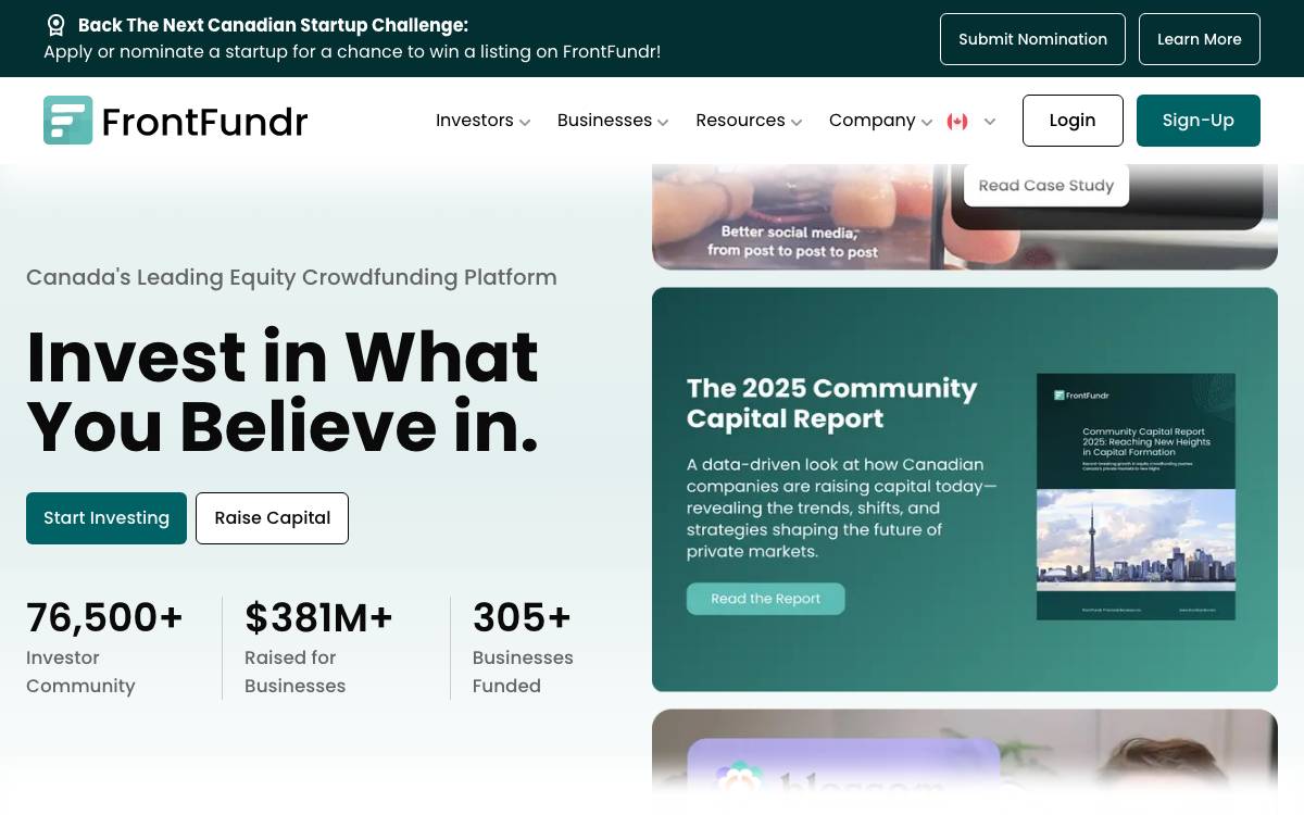FrontFundr website preview