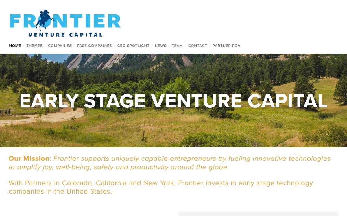 Frontier Venture Capital website preview