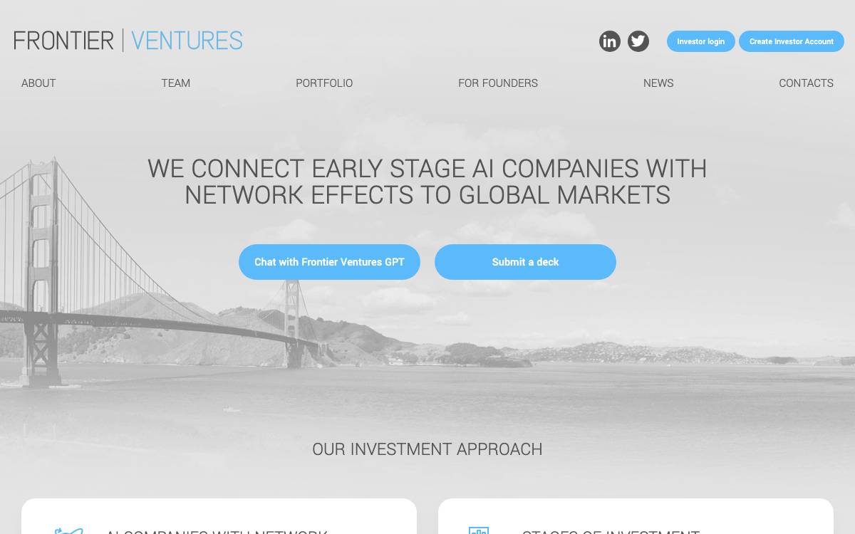 Frontier Ventures website preview