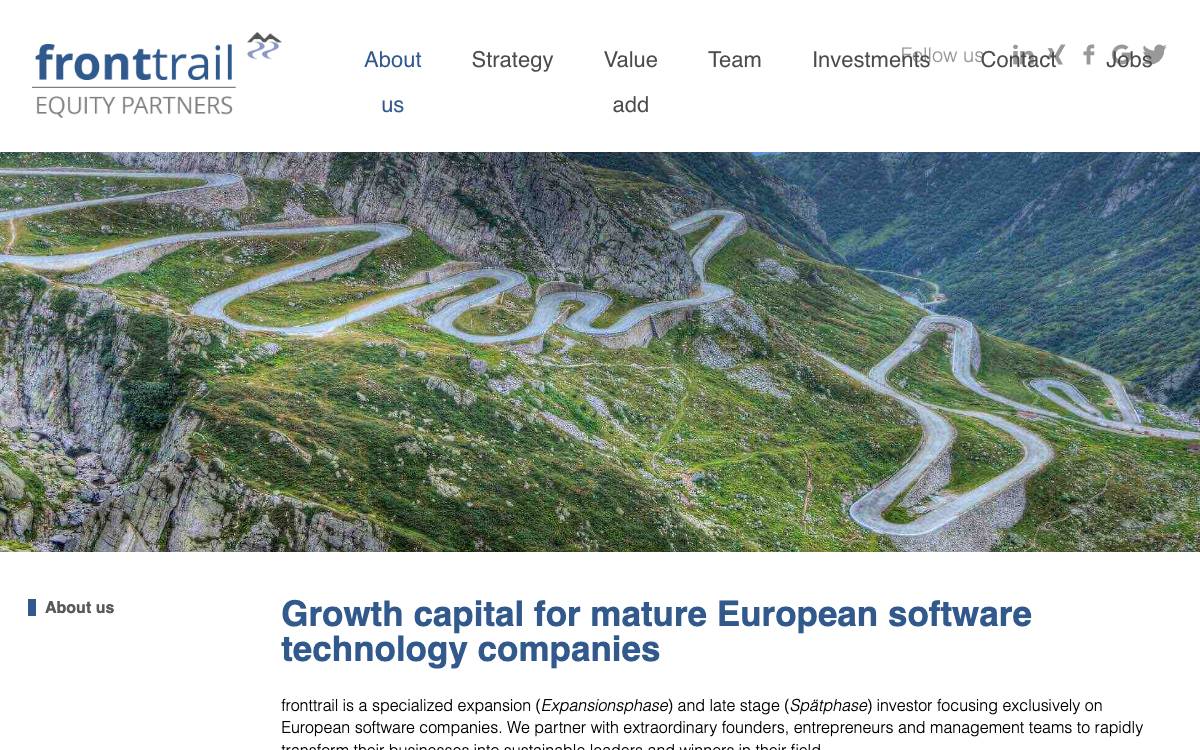 fronttrail Equity Partners GmbH website preview