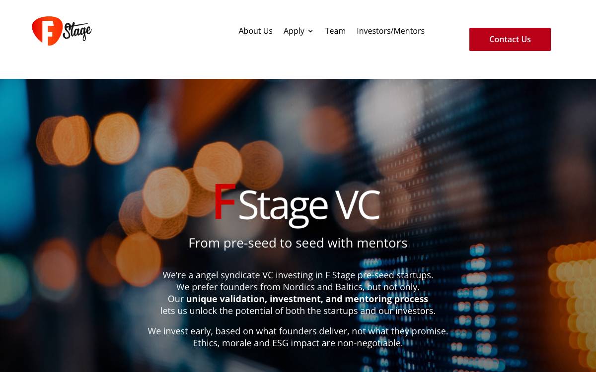 Fstage VC website preview